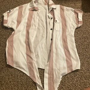 Ties in front with cute button up